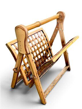 Bamboo Magazine Rack Mid Century Towel Holder